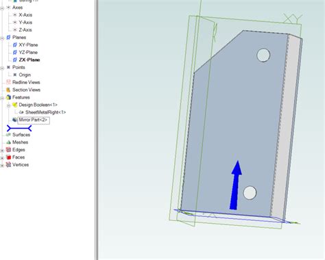 mirroring sheet metal parts